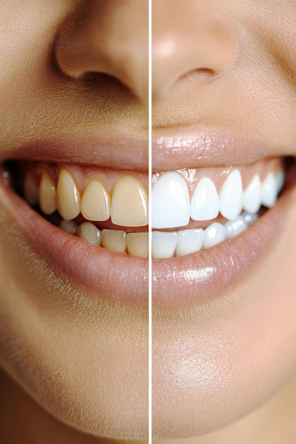 Before and after teeth whitening results